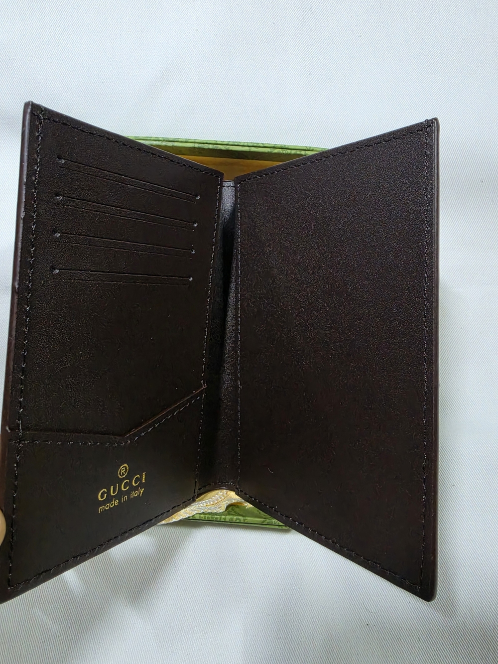 Passport/Card Case with Gold Accent - Picture 2 of 3
